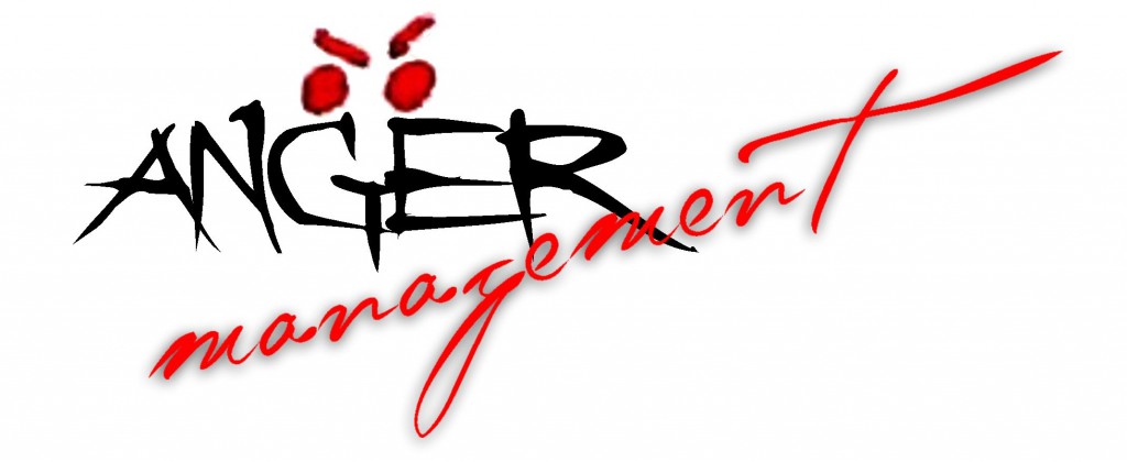 A white background with the word Anger in black text, and the word Management in red text, both in bold font and centered on the page.